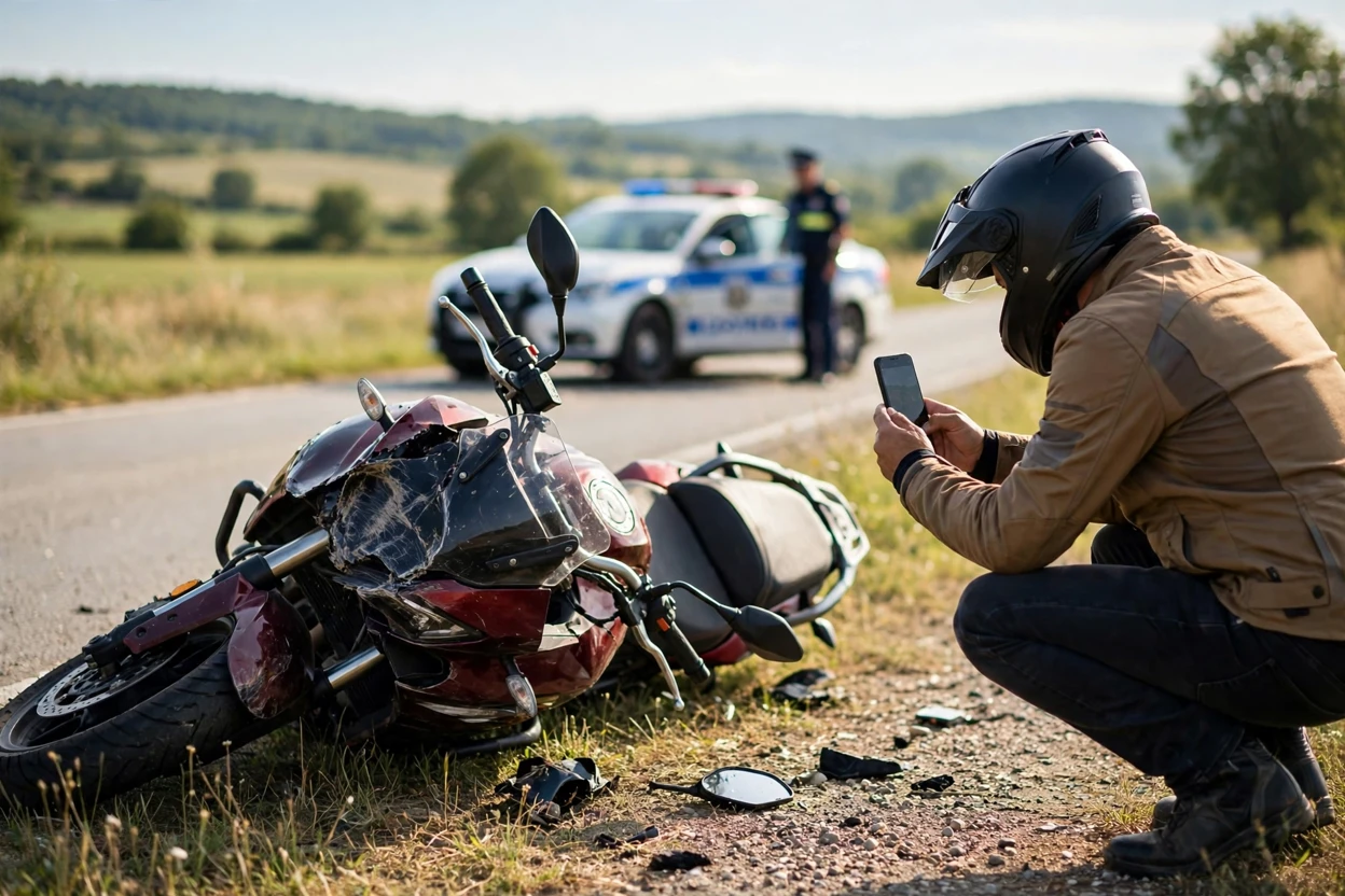 How to start a motorcycle accident injury claim at the crash scene
